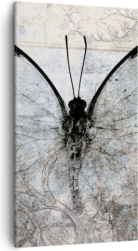 Bild auf Leinwand - Leinwandbild - Schmetterling Abstraktion - 45x80cm - Wand Bild - Wanddeko - Leinwanddruck - Bilder - Kunstdruck - Wanddekoratio...