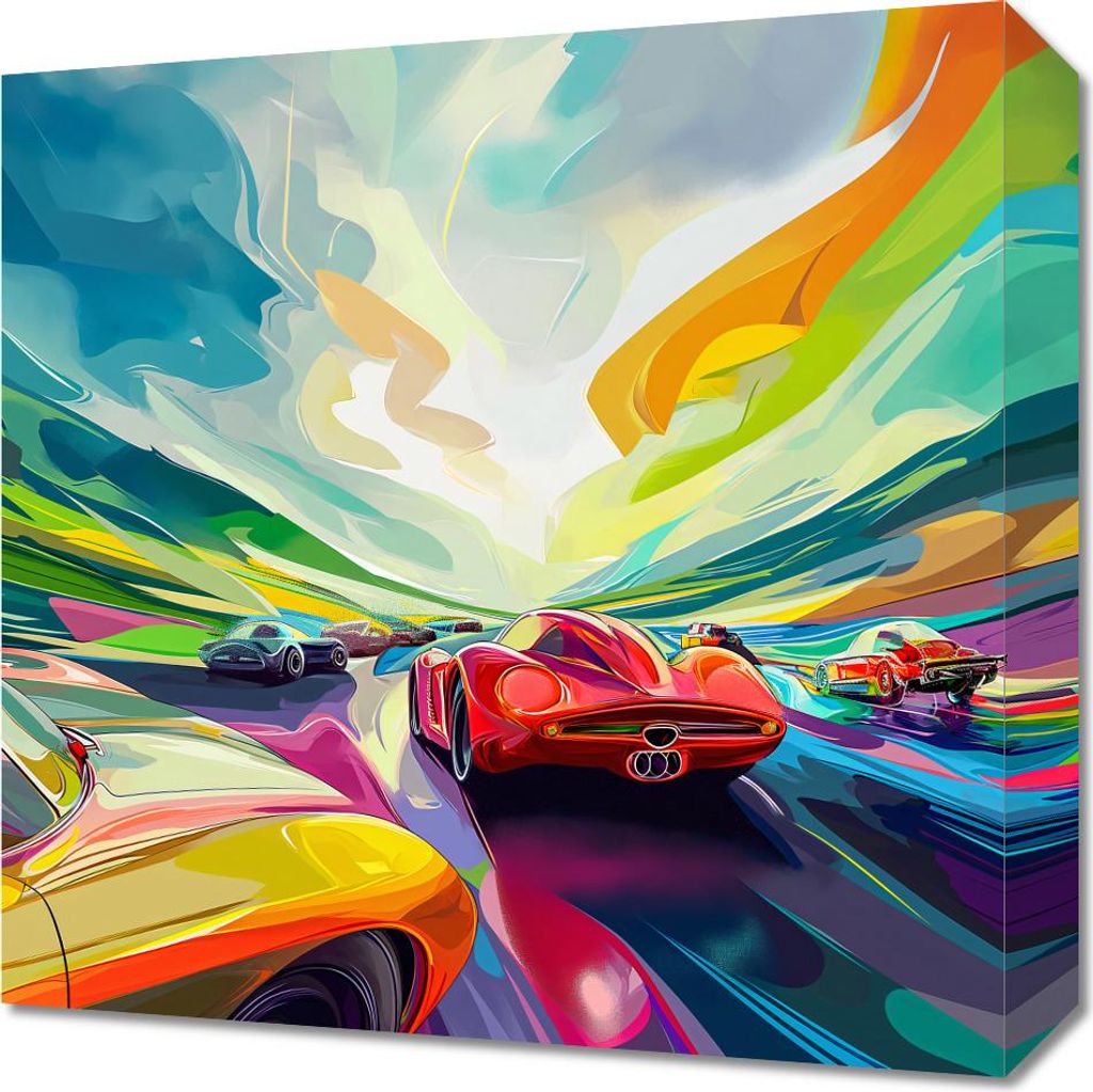 Bild 40x40cm Rennen Bei Farben