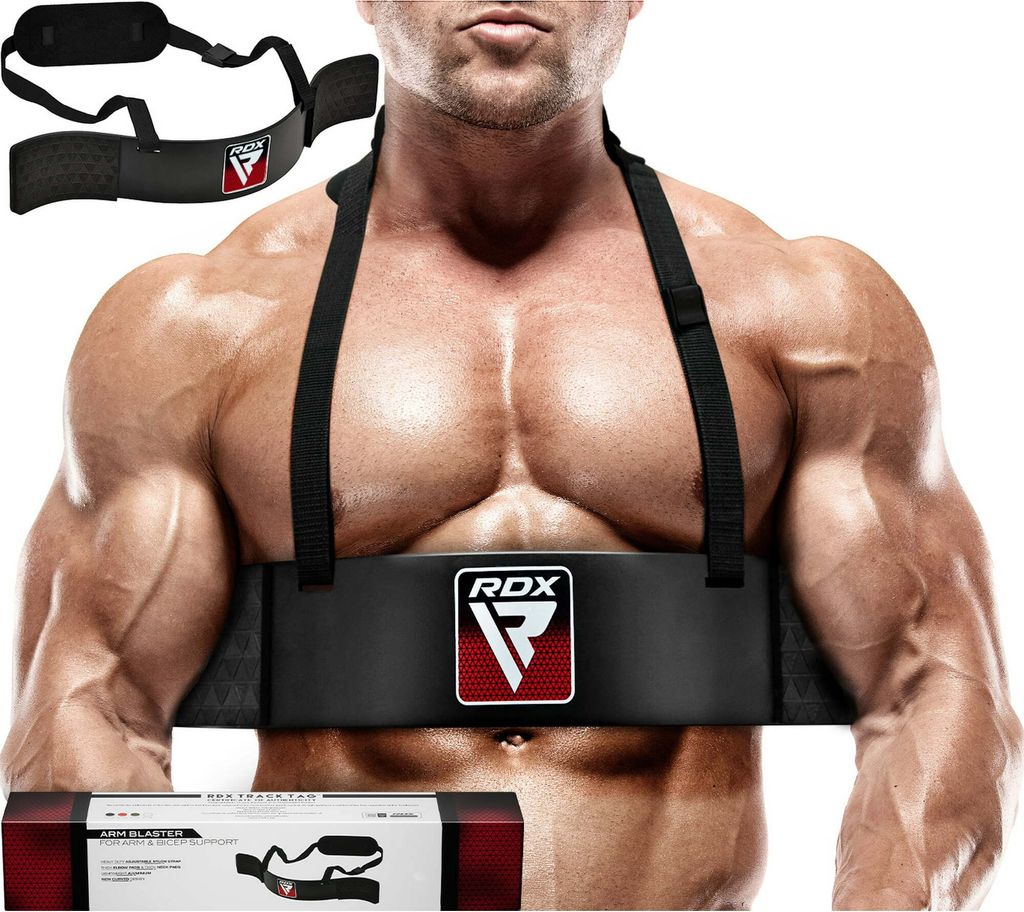 RDX Arm Curl Blaster Unterstützung für Muskelaufbau und Gewichtheben, Training von Bizeps und Trizeps