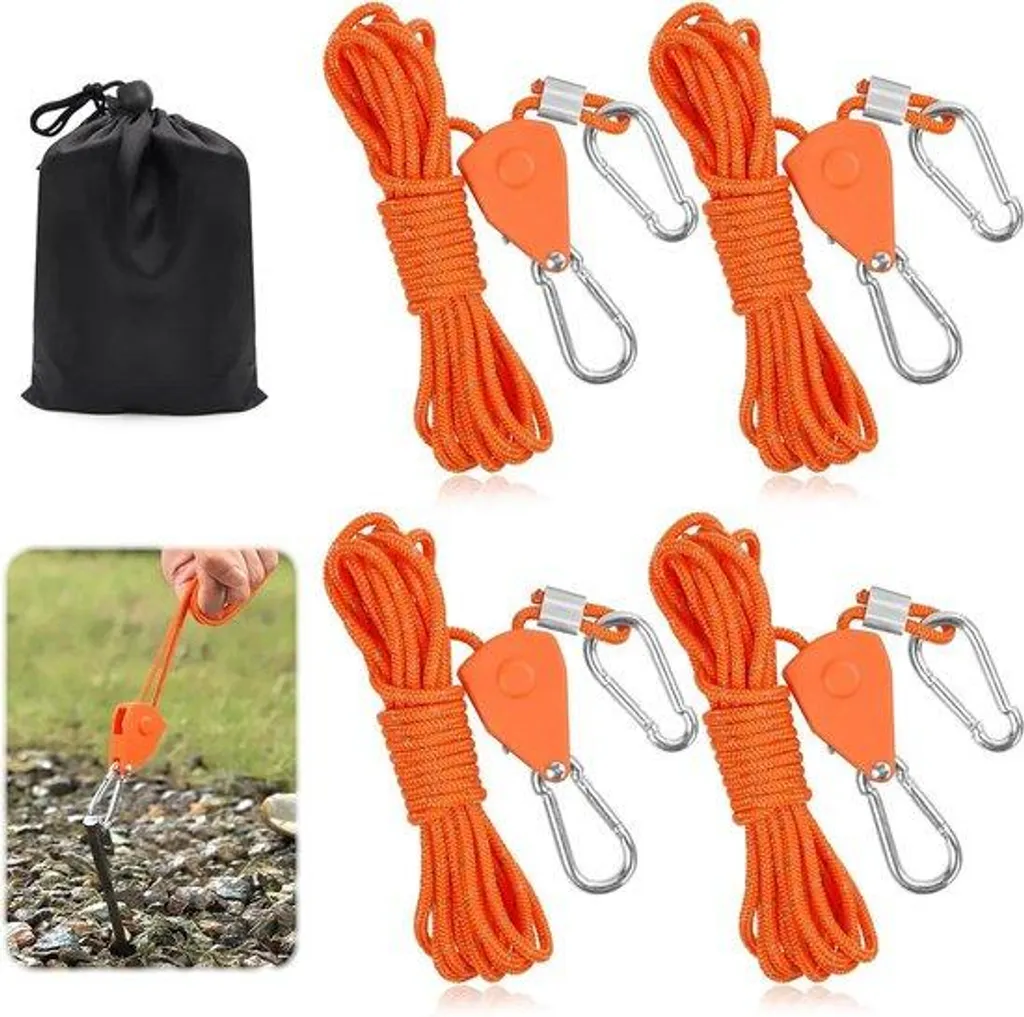 Corde de survie réfléchissante pour fixation de tente et abri de jardin