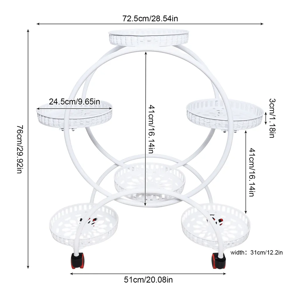 Support de plantes vertical 6 pots en fer pour optimiser petit espace