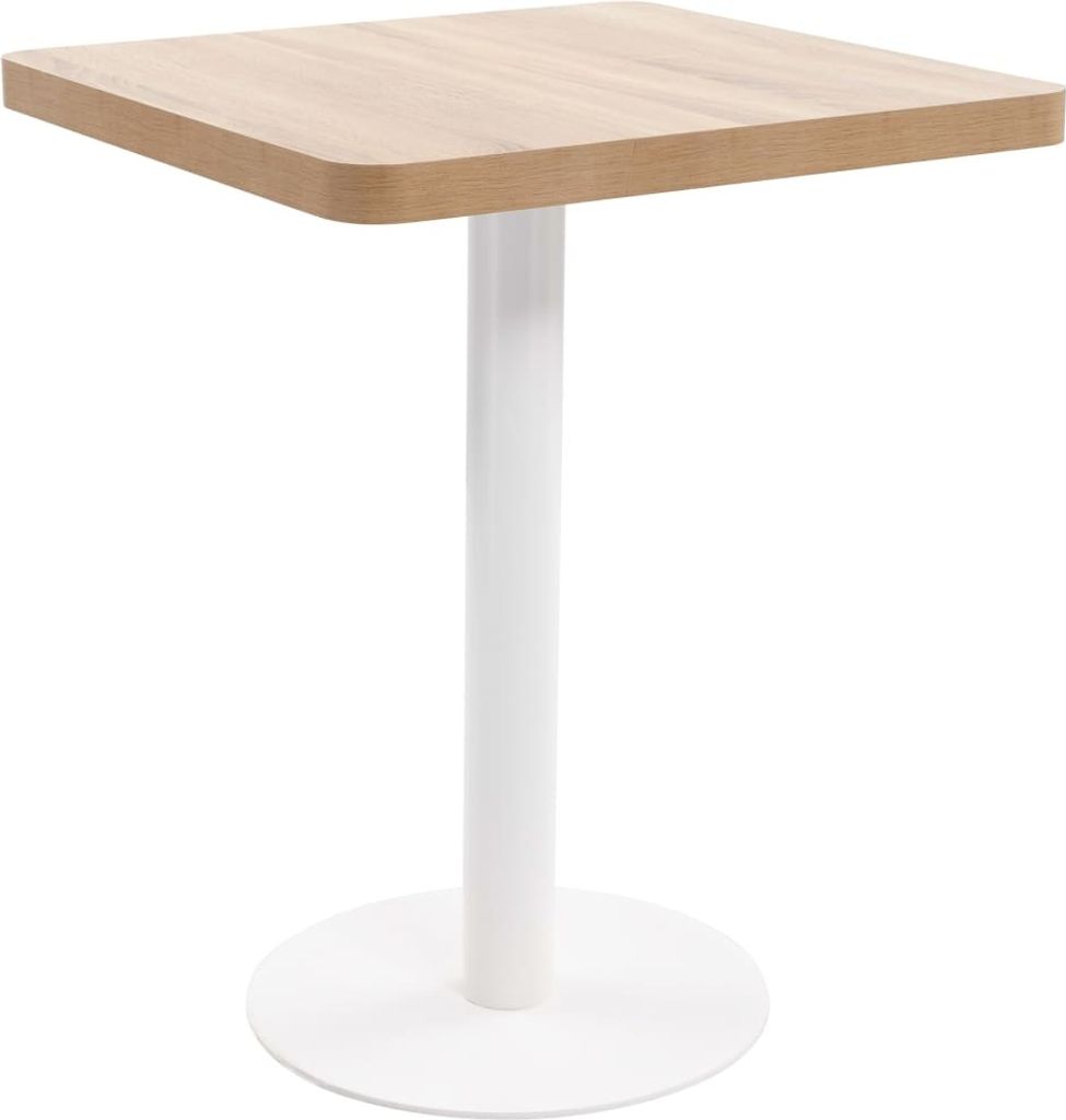The Living Store Bistrotisch Hellbraun 60x60 cm MDF