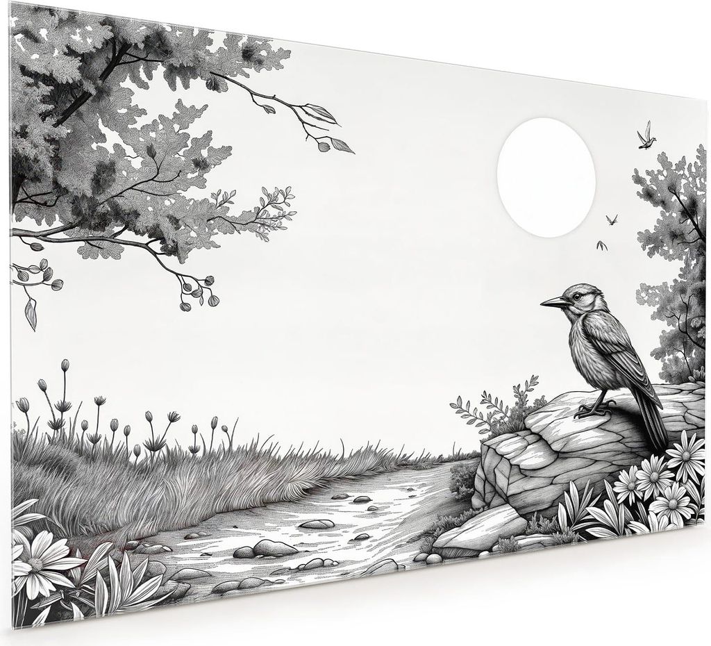 Küchenrückwand Spritzschutz Glas mit Motiv Natur Illustration 40 x 40 cm