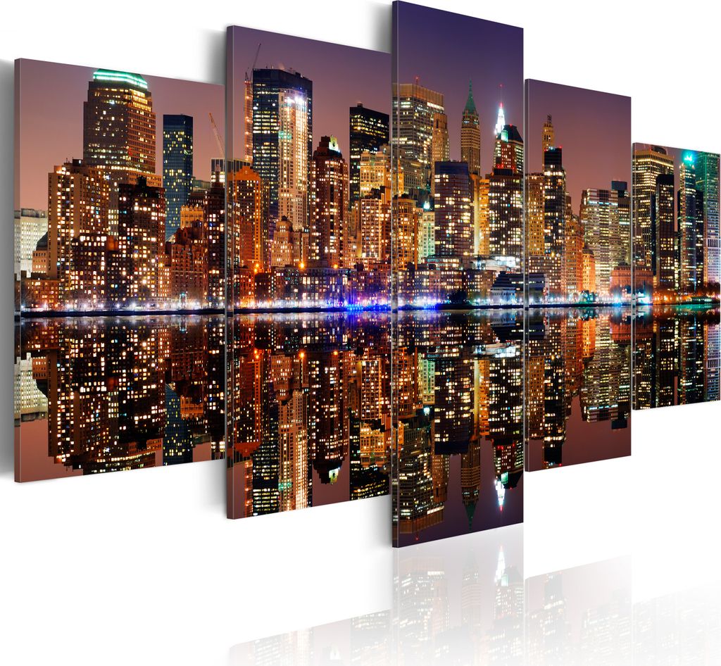 Modernes Wandbild 030211- 31 (100x50) - 5 Teilig Bilder Fotografie auf Vlies Leinwand Foto Bild Dekoration Wand Bilder Kunstdruck New York