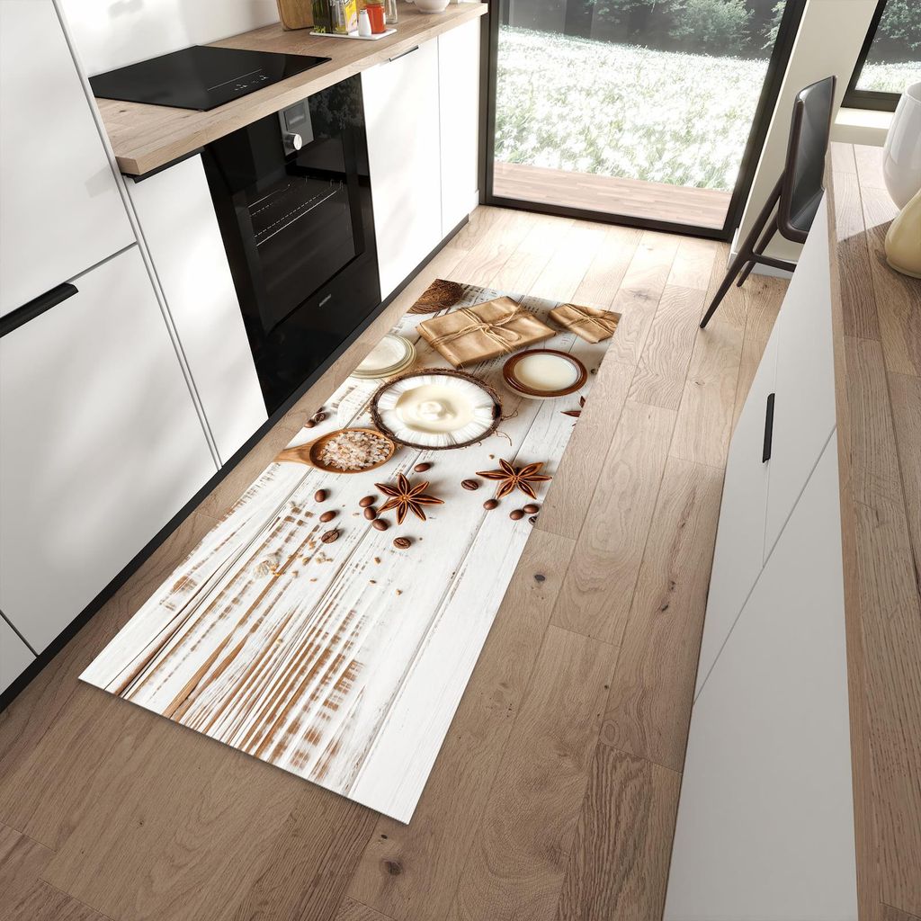 Küchenteppich 80x200cm rutschfest & abwischbar PVC Läufer - Natürliche Pflegeprodukte