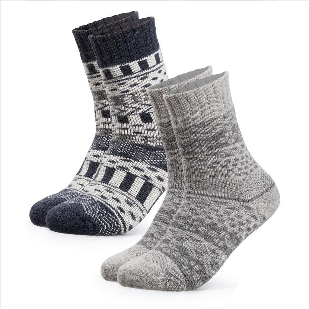 Occulto Damen & Herren Dicke Merino Wollsocken 2er Pack (Modell: Lumi)