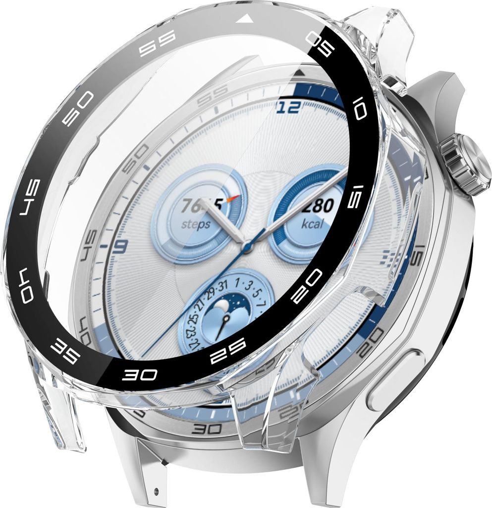 Strap-it Hard PC-Schutzhülle - Hülle mit Glasbildschirmschutz passend für Huawei Watch GT 5 - 46mm (transparent)