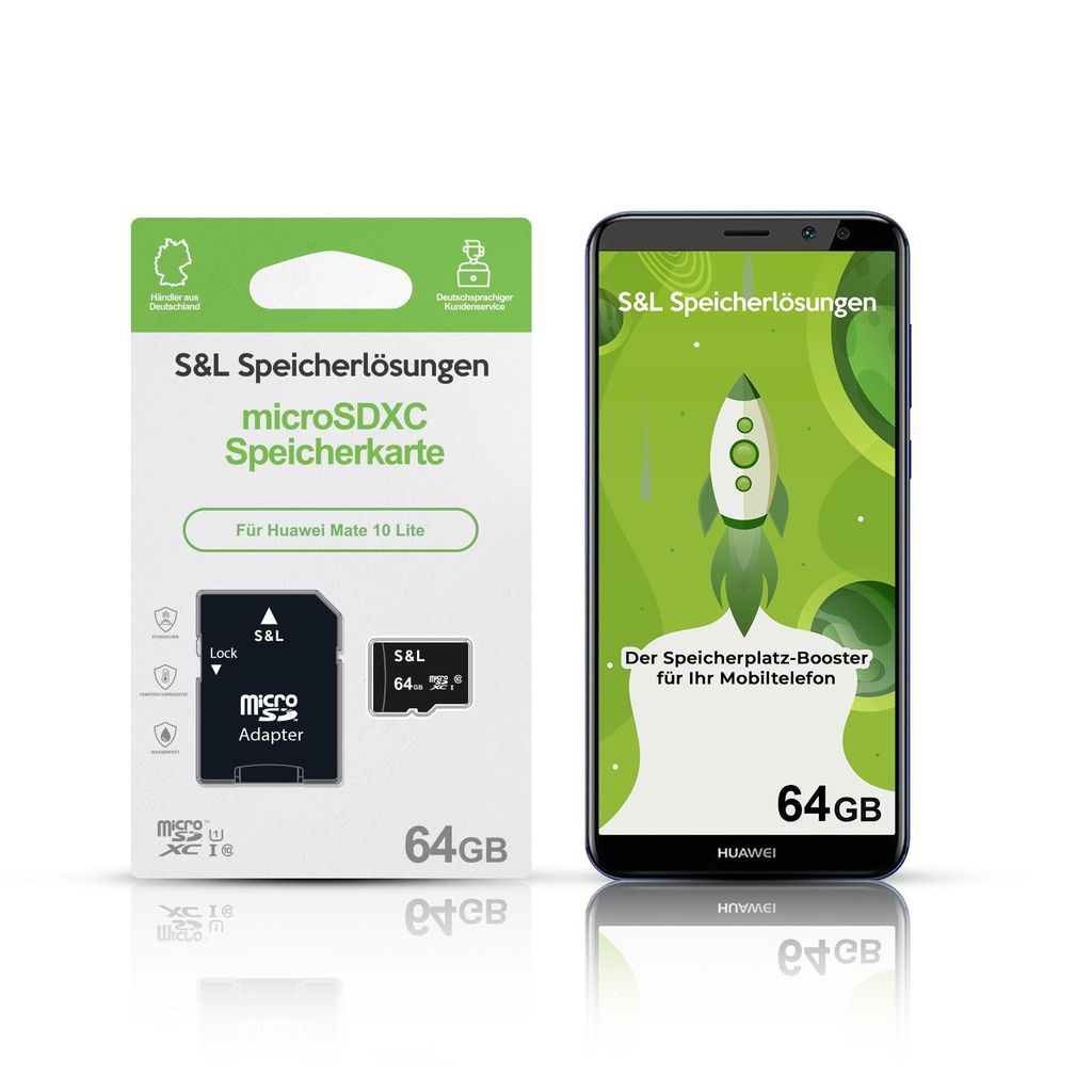 microSD Speicherkarte S&L für Huawei Mate 10 Lite - Speicherkapazität: 64 GB