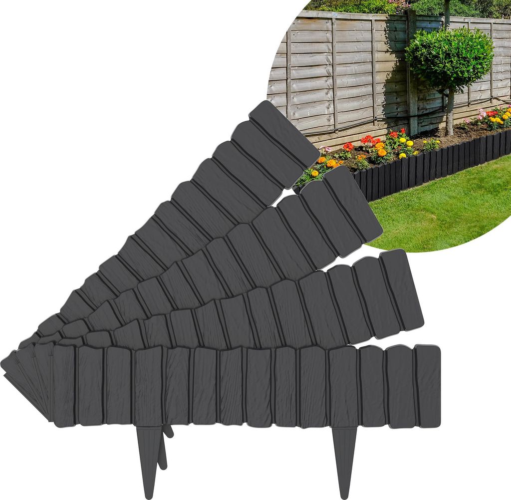 XINZI Rasenkante Kunststoff Holzoptik, Gartenpalisade Produktbild 