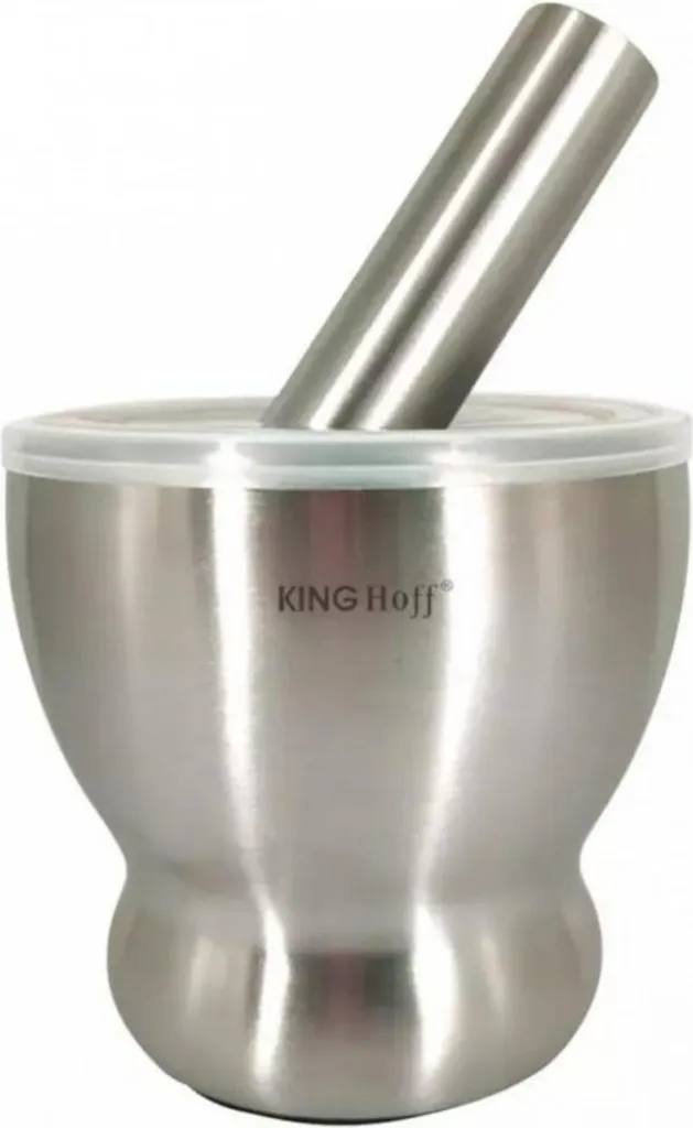 Kinghoff mortaio in acciaio con coperchio 34199