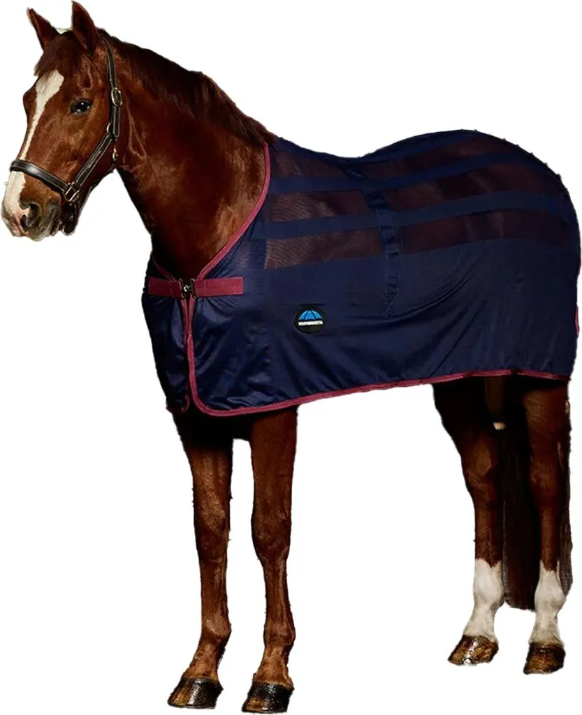 Couverture Scrim WB2400 Anti-Frottement 175 cm Marine pour Cheval au Pré
