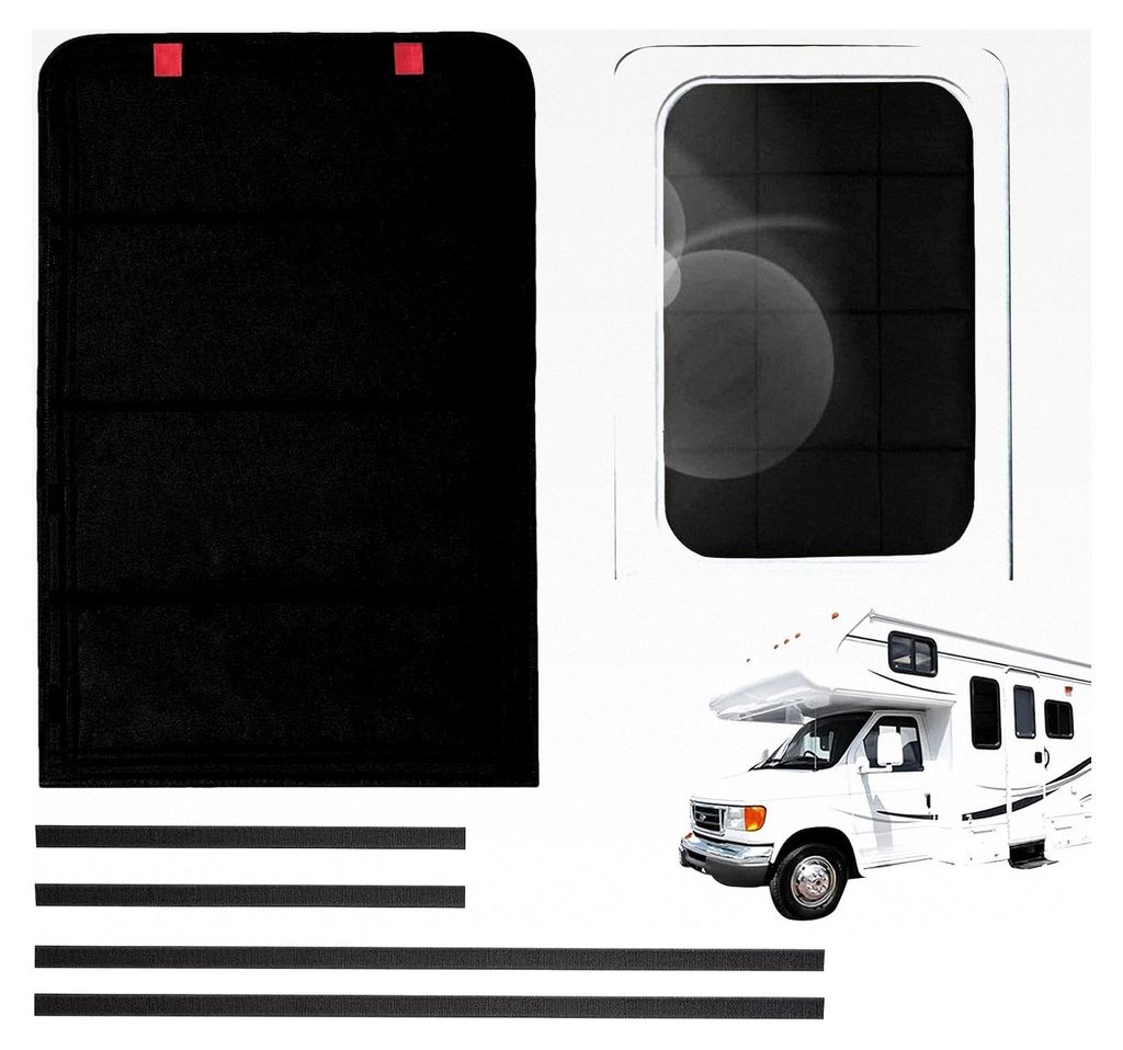 Türfenster Sonnenschutz - Wasserdichte Blackout-Abdeckung aus Oxford-Stoff, tragbar für Fenster | Ideal für Camping, Reisen, Roadtrips, Abenteue...