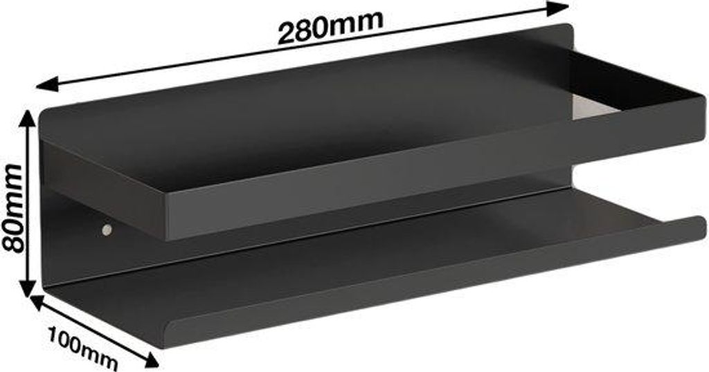 Duschregal Boracay Wandablage für Bad und Dusche aus Metall Schwarz 28 cm