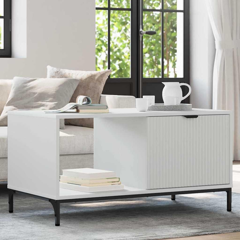Maison Exclusive - Couchtisch mit Schubladen Weiß 90 x 49 x 46 cm Holzwerkstoff