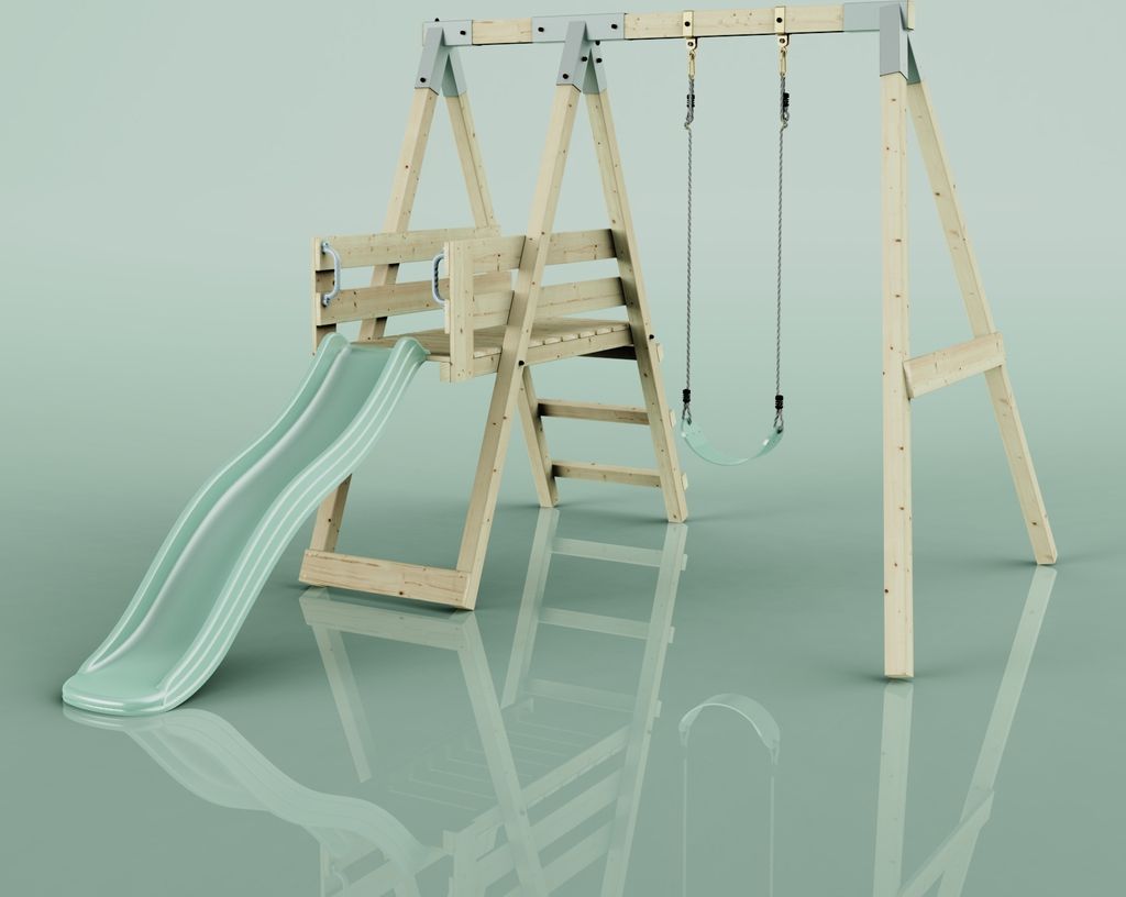 OutdoorToys Schaukel Amsel aus Holz in Grün Mintgrün