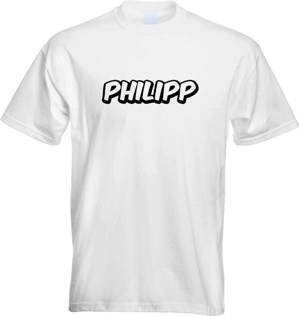 Kiwistar - T-Shirt - Weiss - Philipp Vorname Jungen Motiv Bedruckt Funshirt Design Print - mit Motiv Bedruckt - Funshirt Design - Sport - Freizeit ...
