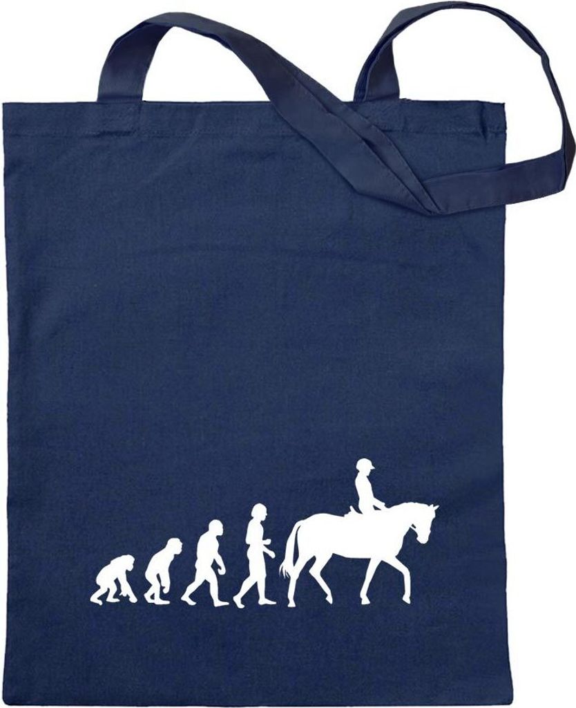 Kiwistar - Baumwolltasche - dunkelblau - Evolution Pferdesport - Tragetasche Stoffbeutel Umhängetasche langer Henkel