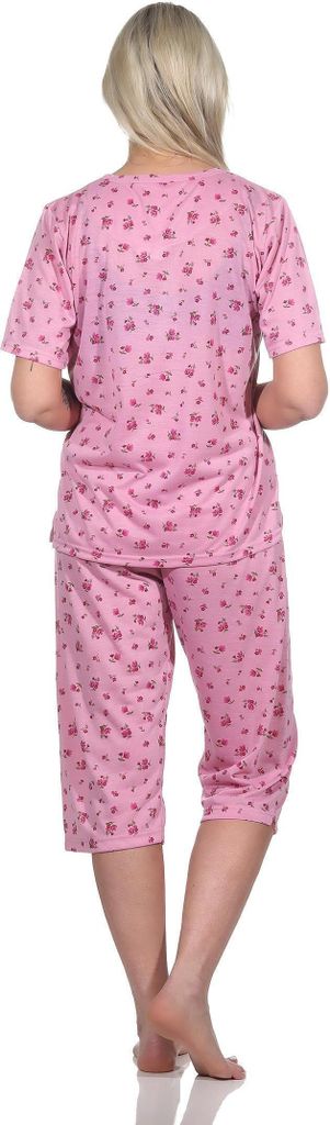 Damen Pyjama 3/4 Hose & Shirt Sommer Schlafanzug; Altrosa/M/38