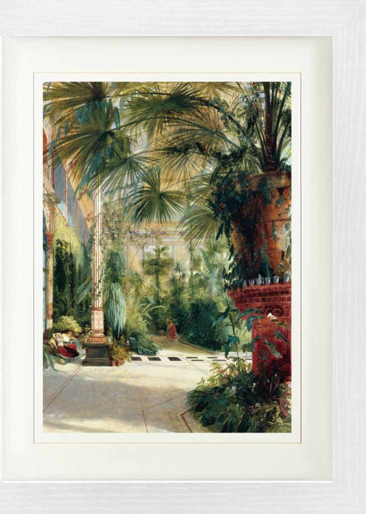 Carl Blechen Gerahmtes Bild Mit Edlem Passepartout | Wand-Bilder | Im Bilderrahmen - Palmenhaus Auf Der Pfaueninsel Bei Potsdam, 1832 (40 x 30 cm)