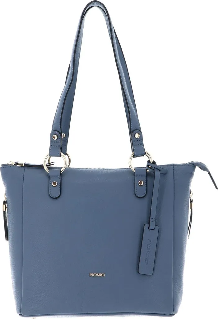 Grand Sac à Épaule Femme Bleu Gris - Grand Sac Cabas Style Denim Chic