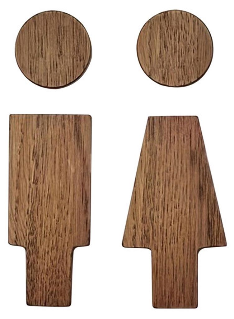 Selbstklebendes WC-Türschild aus Holz, Herren- und Damen-WC-Wandschild für heiße Quellen, Büros, Geschäfte, Restaurants