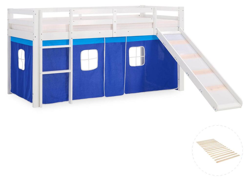 Homestyle4u podkrovní postel 90x200 s posuvným lamelovým Obrázek produktu 