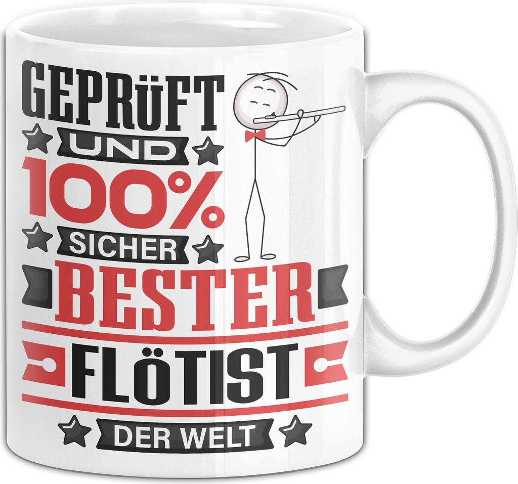 Flötist Geschenk Lustiger Spruch für Flötist Geschenkidee Bester Flötist Der Welt (Weiß)