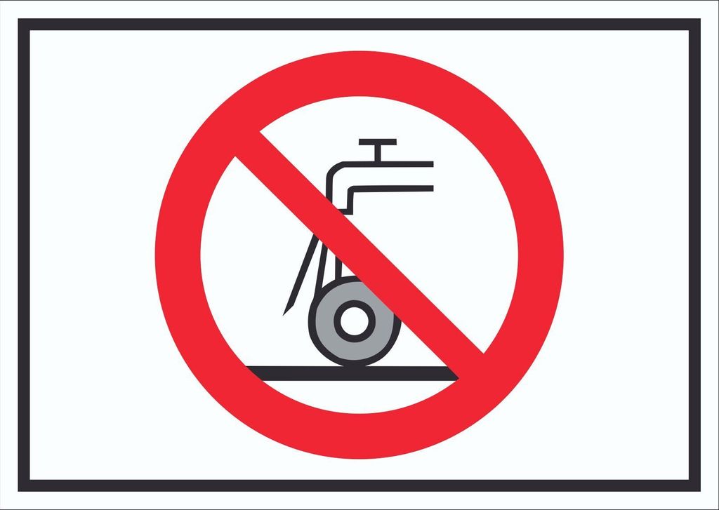 Nicht zulässig für Nassschleifen Symbol Schild A3 Rückseite selbstklebend