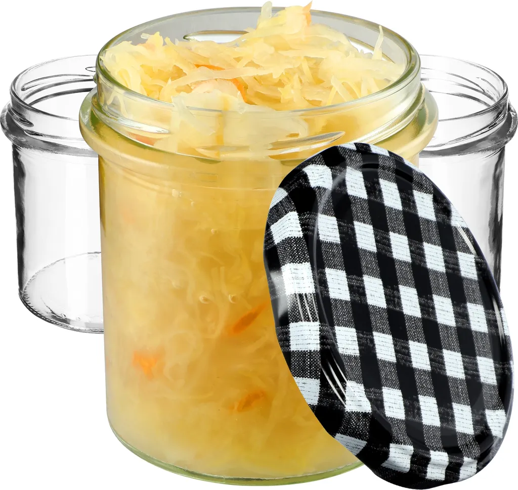 Vasetti per marmellata KADAX 350ml, fi82 mm, vasetti per conserve con coperchio a vite, vasetti per miele, vasetti per conserve