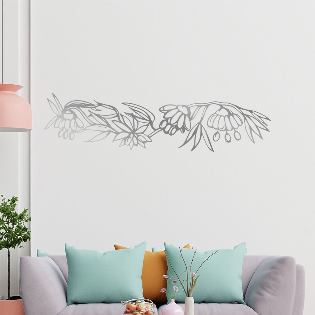 Blume - Ranken Wandtattoo in 6 Größen - Wandaufkleber Wall Sticker - Dekoration, Küche, Wohnzimmer, Schlafzimmer, Badezimmer