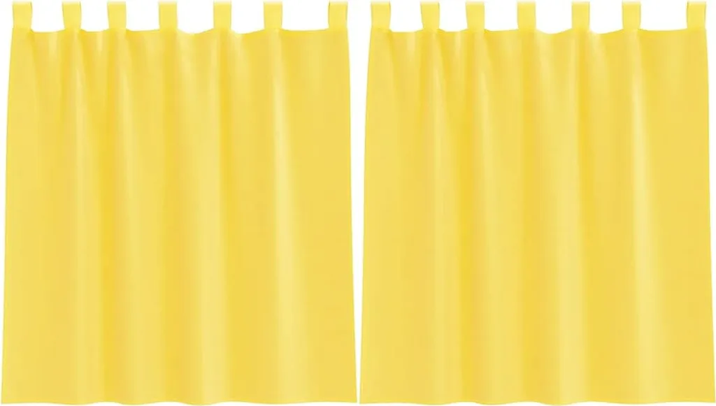 vidaXL Tende in voile con passanti 2 pz. Giallo 140x140 cm