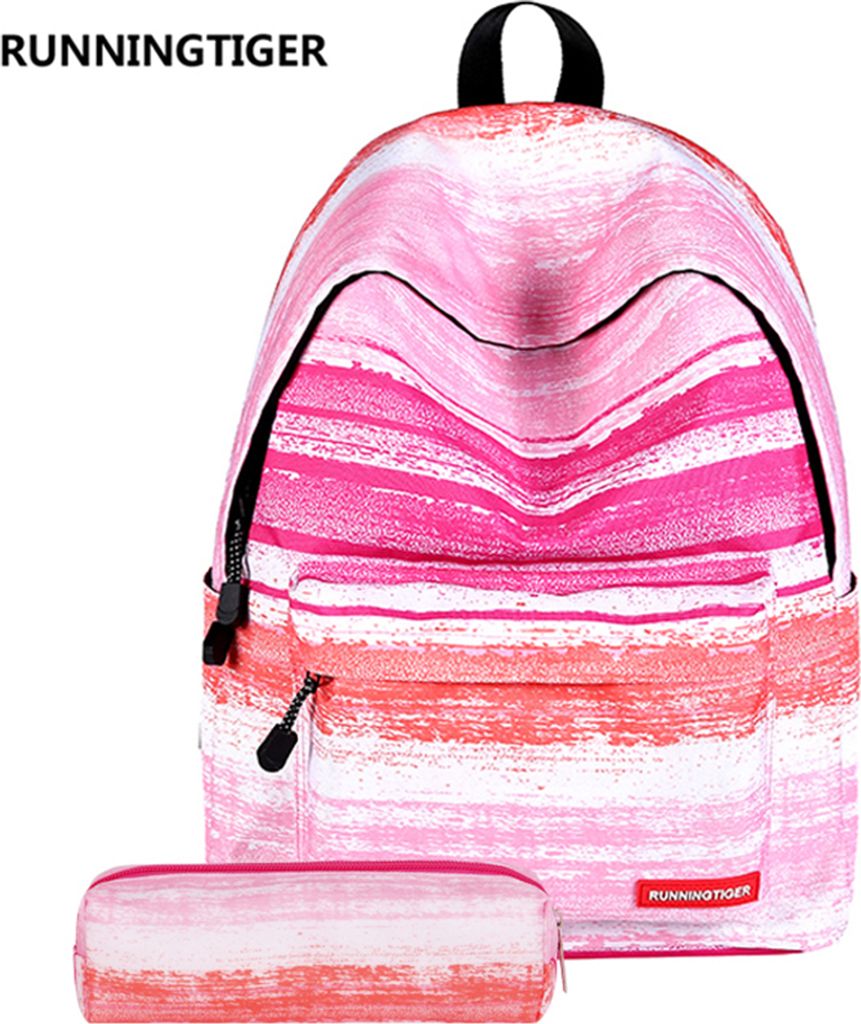 Schultaschen Mädchen Rucksack Teenager Schulrucksack Damen Rucksack Lässiger Tagesrucksack für Schule Reise Arbeit mit Bleistiftbeut(Rosa)