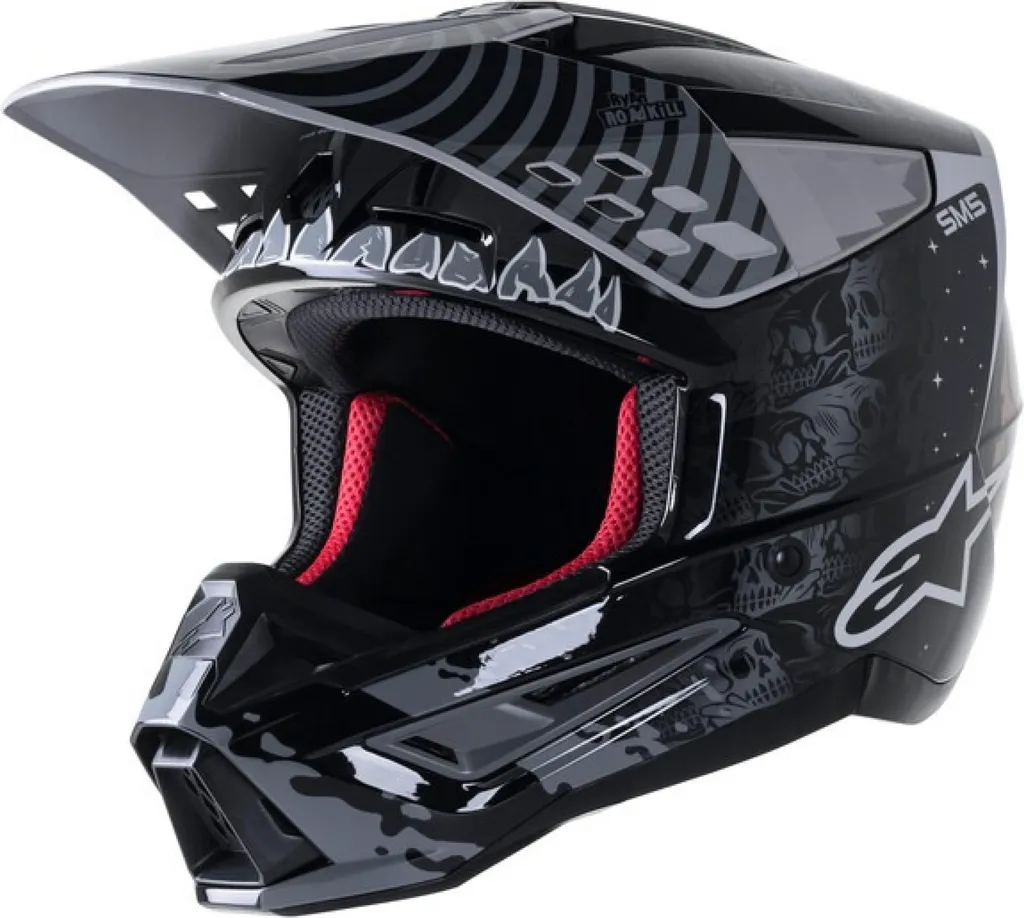 Casque Moto Cross Alpinestars S-M5 Solar Flare Gris et Noir XL