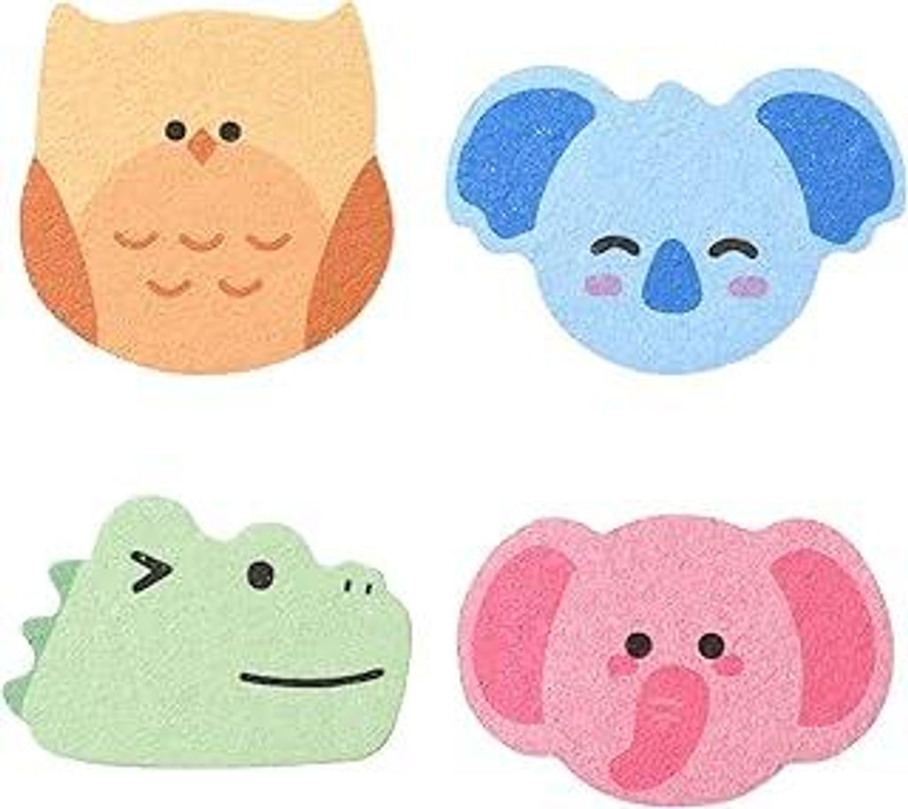 4 Stück Baby-Badeschwämme Badeschwamm Süß, Duschschwamm Kinder Baby Bath Sponge, Natürlich & Sicher Körperschwamm, Reichhaltiger Schaum für ...