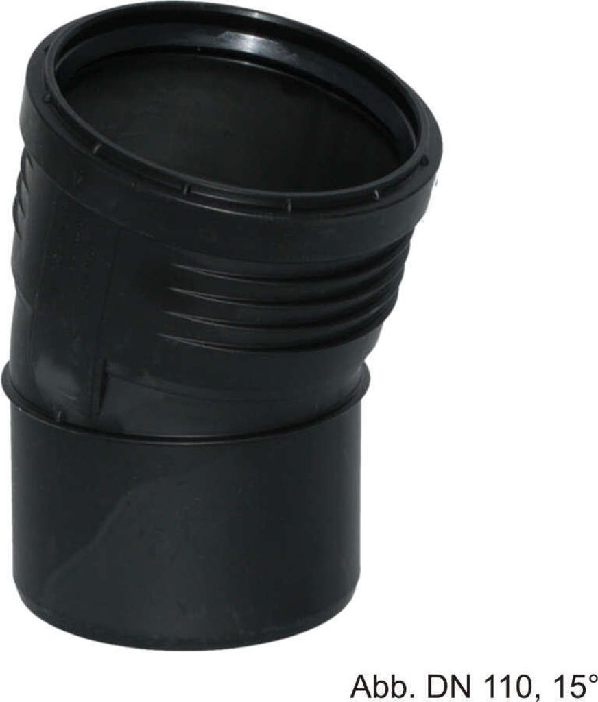 Geberit GE Silent-PP, Bogen, 15 Grad, d 110 mm, 1 Stk.