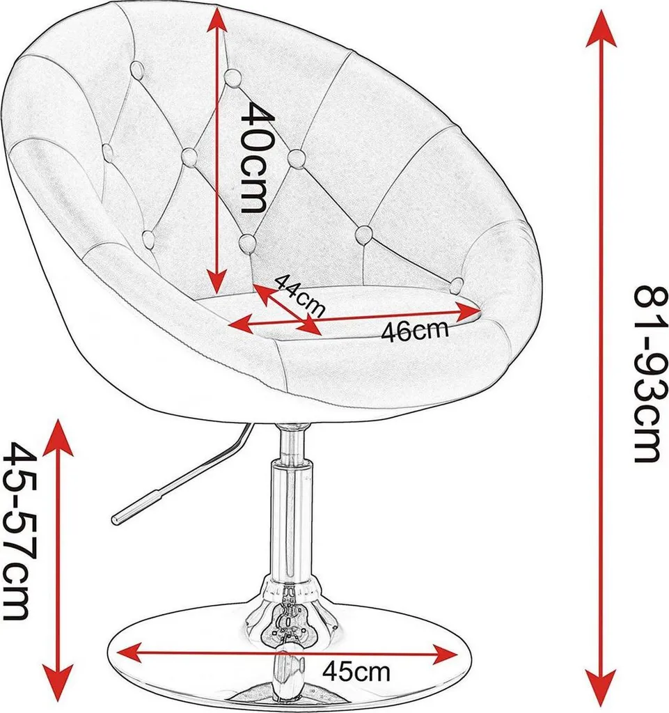 Chaise de cuisine blanche réglable en hauteur avec dossier confortable - 4