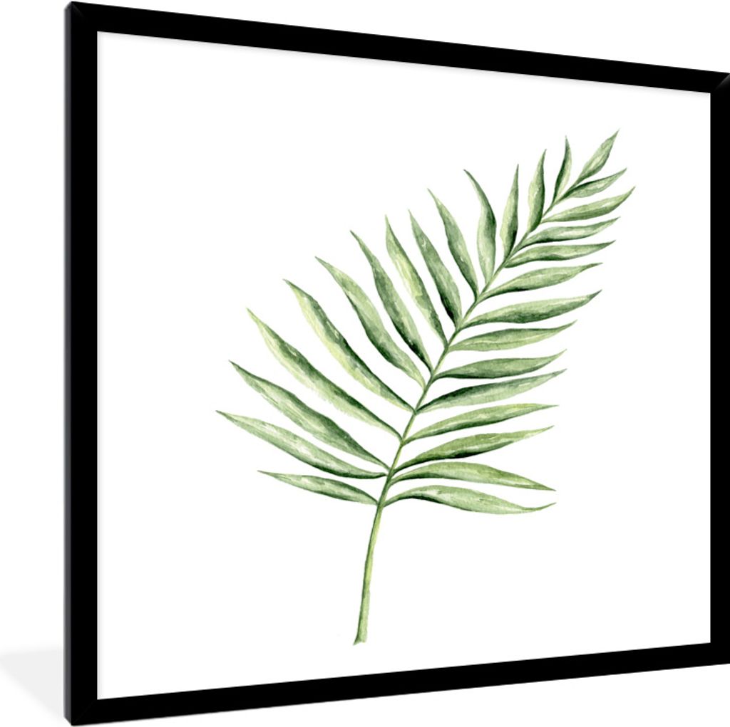 MuchoWow MuchoWow Gerahmtes Poster Pflanze - Aquarell 30x40 cm - Poster mit zchwarzem Bilderrahmen - Wanddeko - Kunstdrucke