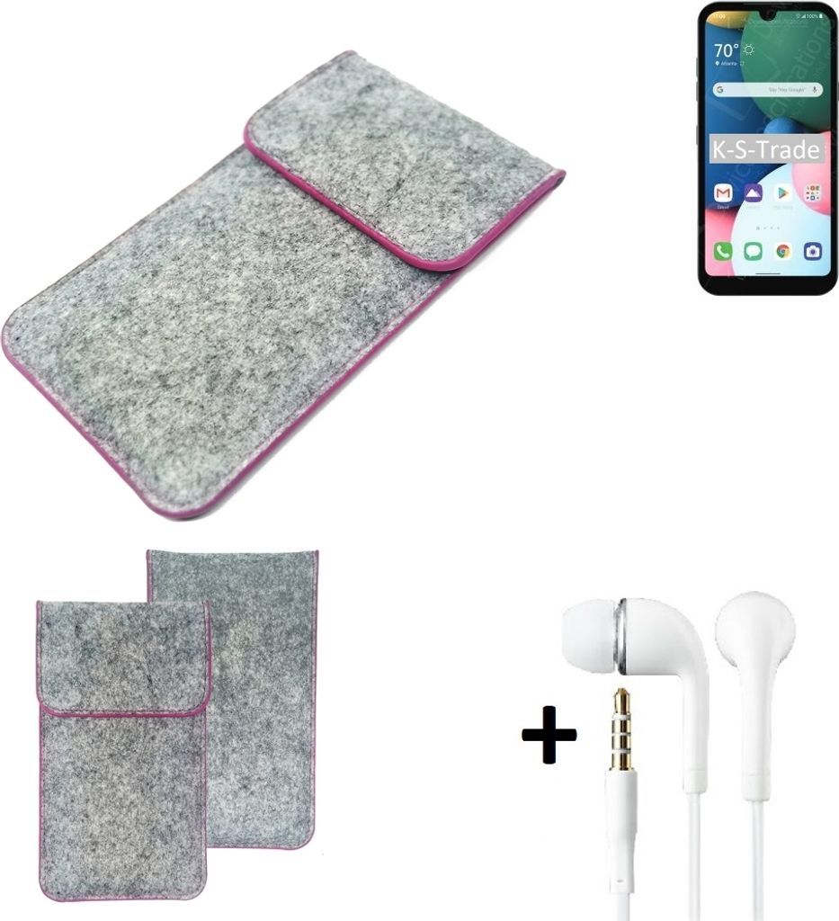 K-S-Trade Handy Schutz Hülle kompatibel mit LG Electronics Fortune 3 Schutzhülle Handyhülle Filztasche Pouch Tasche Case Sleeve Filzhülle hellgrau