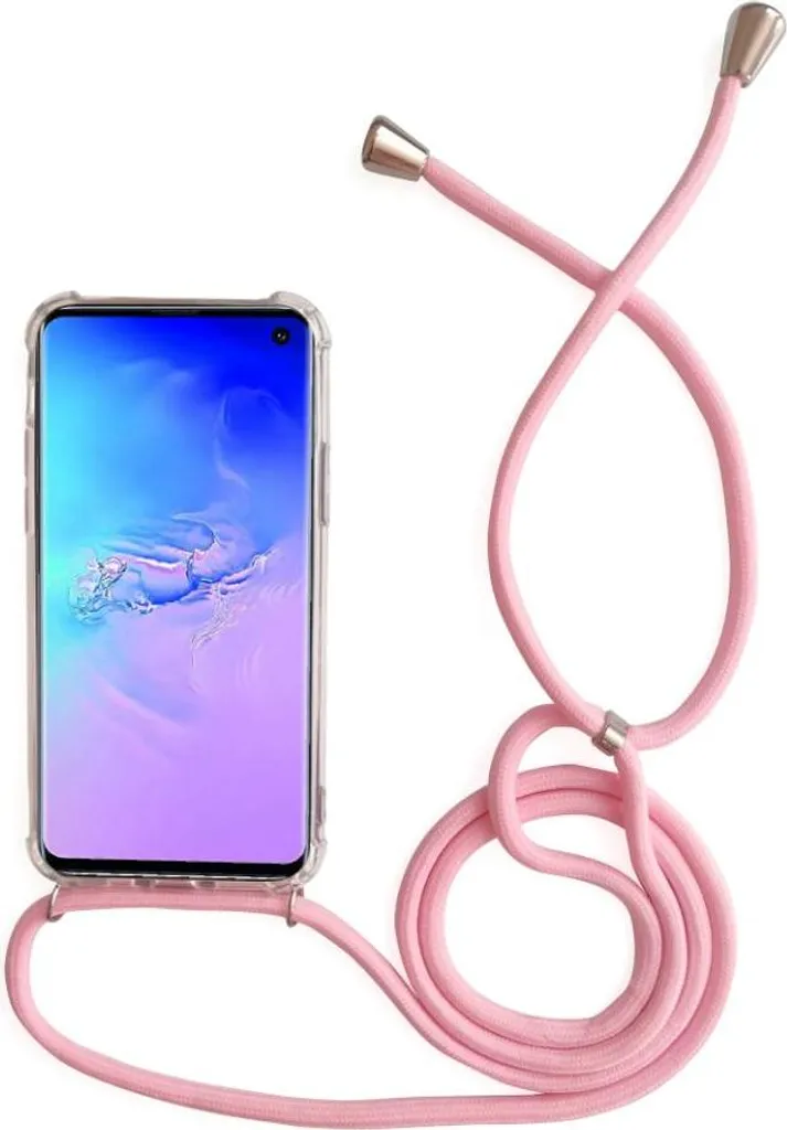Custodia Samsung M21 con Cordino Rosa Argento | Tracolla Cellulare Trendy
