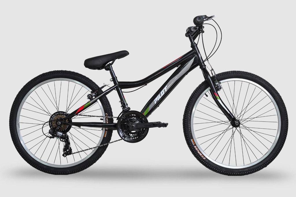MTB 24 Zoll, Pilot Bike Blaze Black, Shifters: Shimano Turney 3/7 Speed, Wheels Alloy Rims Double