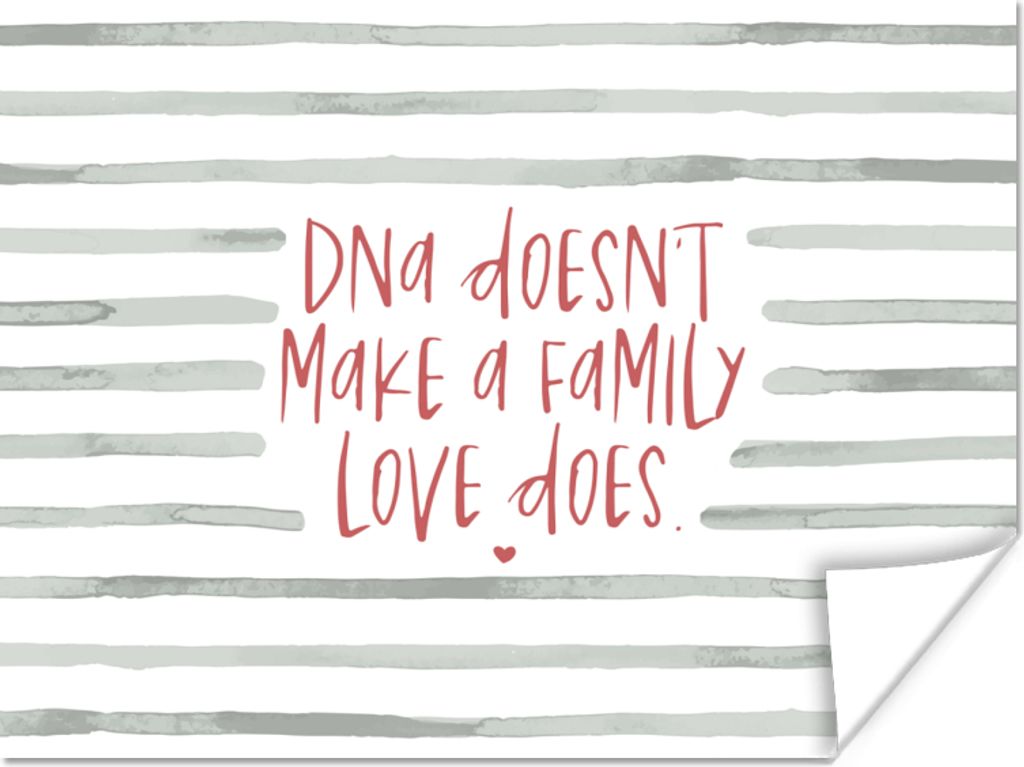 MuchoWow Poster Familie - Zitate - Nicht die DNA macht eine Familie, sondern die Liebe - Sprichwörter 120x90 cm - Wandbild