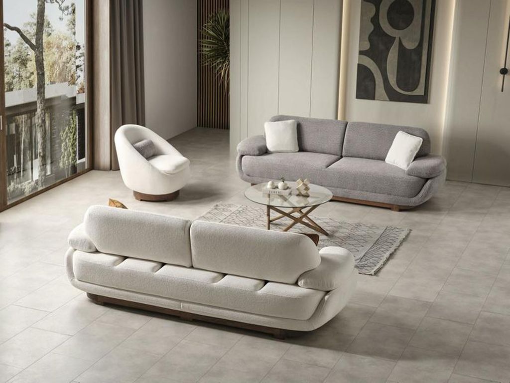 Sofagarnitur Polstermöbel Designer Sofa Set Sitzmöbel Wohnzimmer 3+3+1