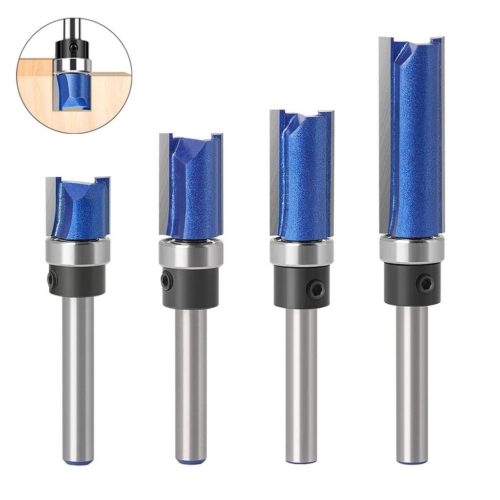 1/4-Zoll Wolframstahl-Fräser mit Lager – Perfekt für Holzbearbeitung, Kantenfräsen und Gravuren an CNC, Oberfräse und Trimmer.