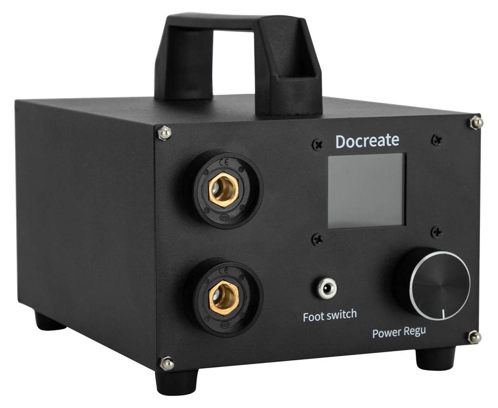 Punktschweißgerät für Batterien - Tischgerät - 4,6 cm LCD - 2 Schweißstifte - 1400 A Spitzenstrom - Aluminiumlegierung - AC100–240V, DC12V 4...