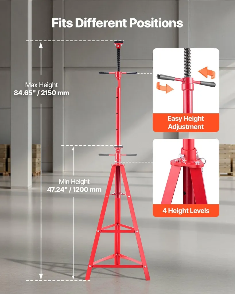 Trépied de levage 2t réglable 120-215cm en acier carbone pour auto