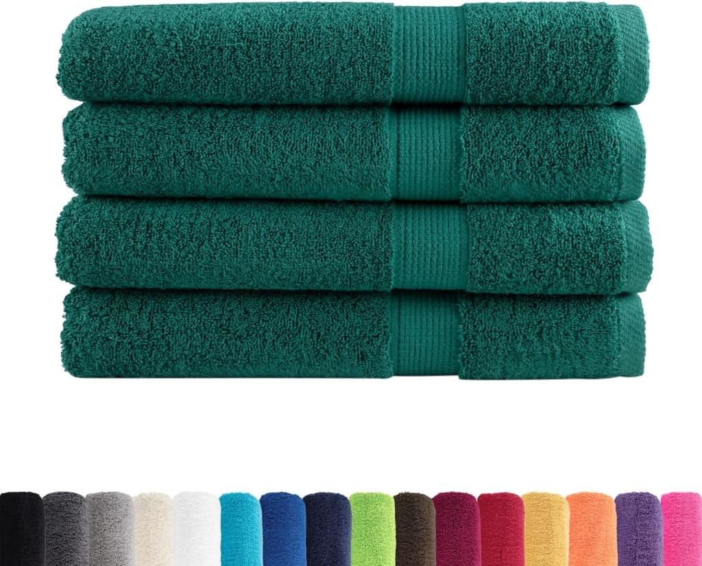 vidaXL Premium-Saunatücher SOLUND 4 Stk. Grün 80x200 cm 600 g/m²