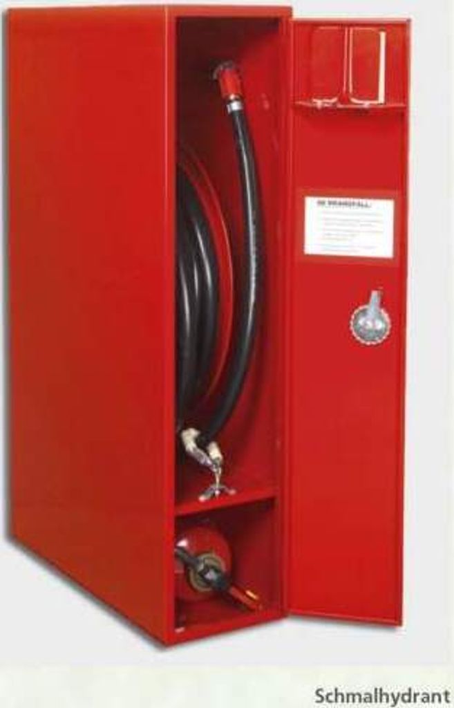 Schmal- Wandhydrantenschrank Typ S Wandhydrant Selbsthilfe, mit fester Haspel