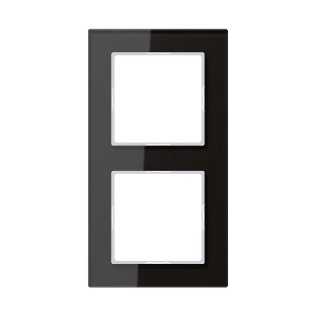 Cadre 2 postes JUNG Acreation en verre noir brillant finition GLZ SW