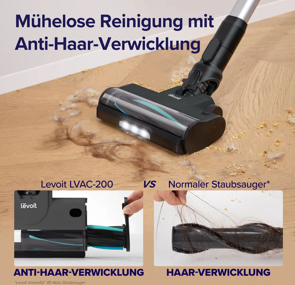 Levoit LSV-V201-GEUR Aspirateur balai sans fil gris haute performance - 16