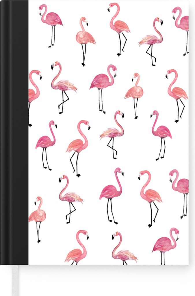 MuchoWow Notizbuch Tagebuch Haushaltsbuch Notebook A5 Rosa - Flamingo - Familie - Notizblock - Notizheft - Notebook - Schreibblock - Papier